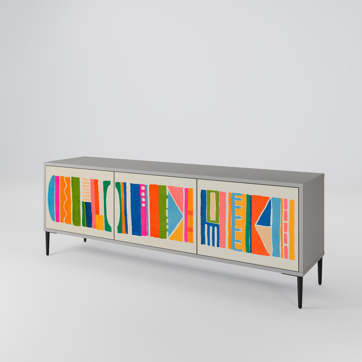 GEOMETRIC SHINE Mueble de TV de 3 Puertas