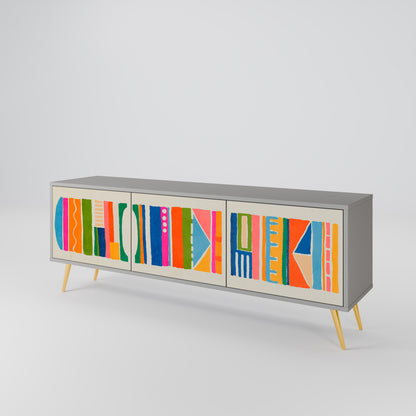 GEOMETRIC SHINE Mueble de TV de 3 Puertas