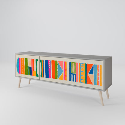 GEOMETRIC SHINE Mueble de TV de 3 Puertas