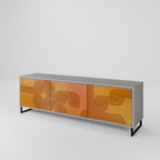 STRENGTHENING RELATION Mueble de TV de 3 Puertas en Acabado Gris