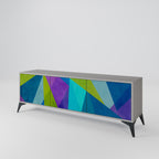 COLD SHOWCASE Mueble de TV de 3 Puertas en Acabado Gris