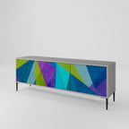 COLD SHOWCASE Mueble de TV de 3 Puertas en Acabado Gris