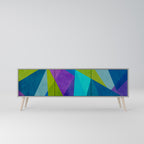 COLD SHOWCASE Mueble de TV de 3 Puertas en Acabado Gris