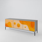 ORANGE ARRANGEMENT 3-Door TV Stand in Grey Finish
