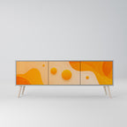 ORANGE ARRANGEMENT 3-Door TV Stand in Grey Finish