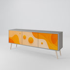 ORANGE ARRANGEMENT 3-Door TV Stand in Grey Finish