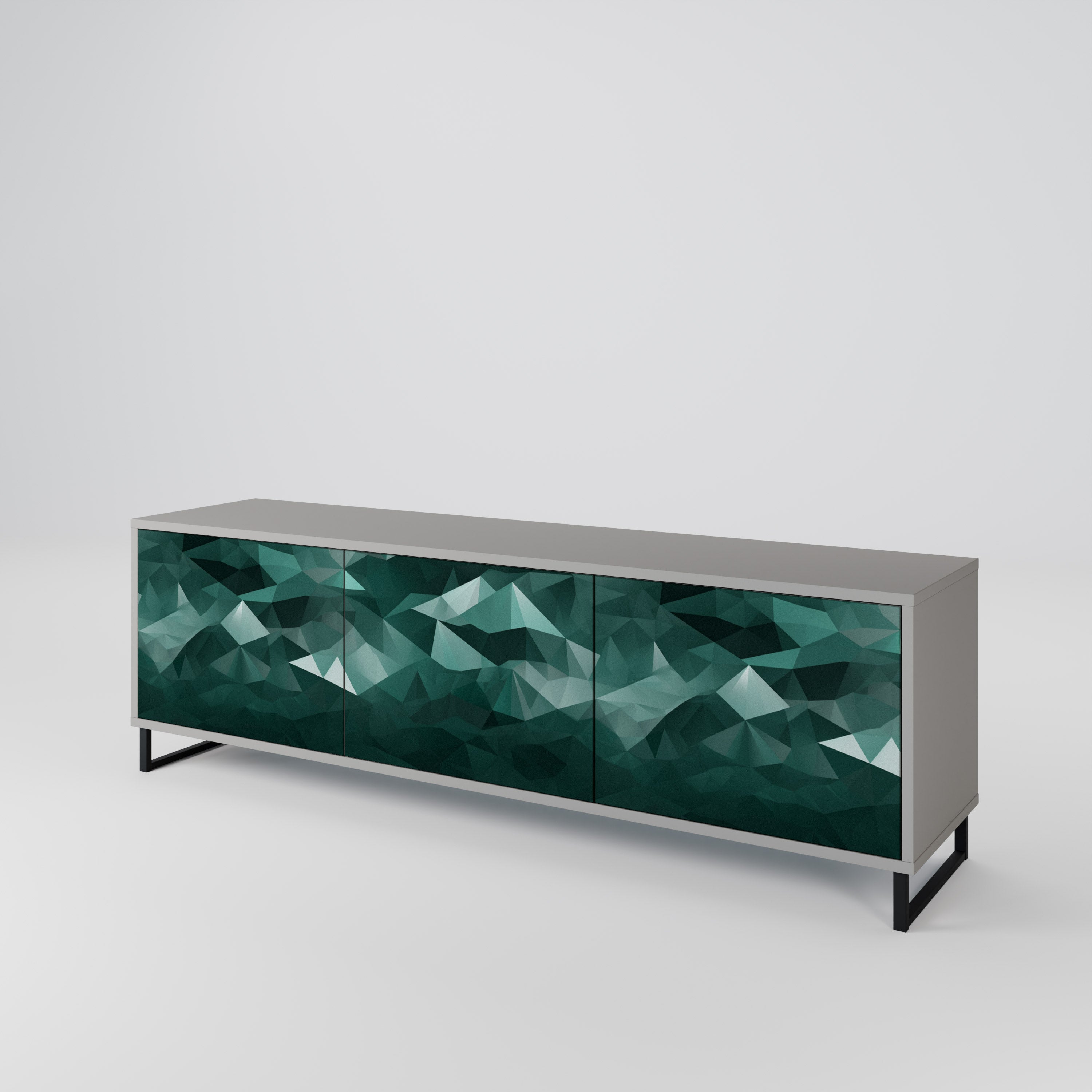 POLYGONAL FLOATING 3-Door TV Cabinet