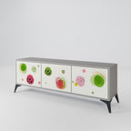 COLORFUL COSMOS Mueble de TV de 3 Puertas en Acabado Gris