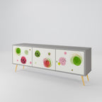 COLORFUL COSMOS Mueble de TV de 3 Puertas en Acabado Gris