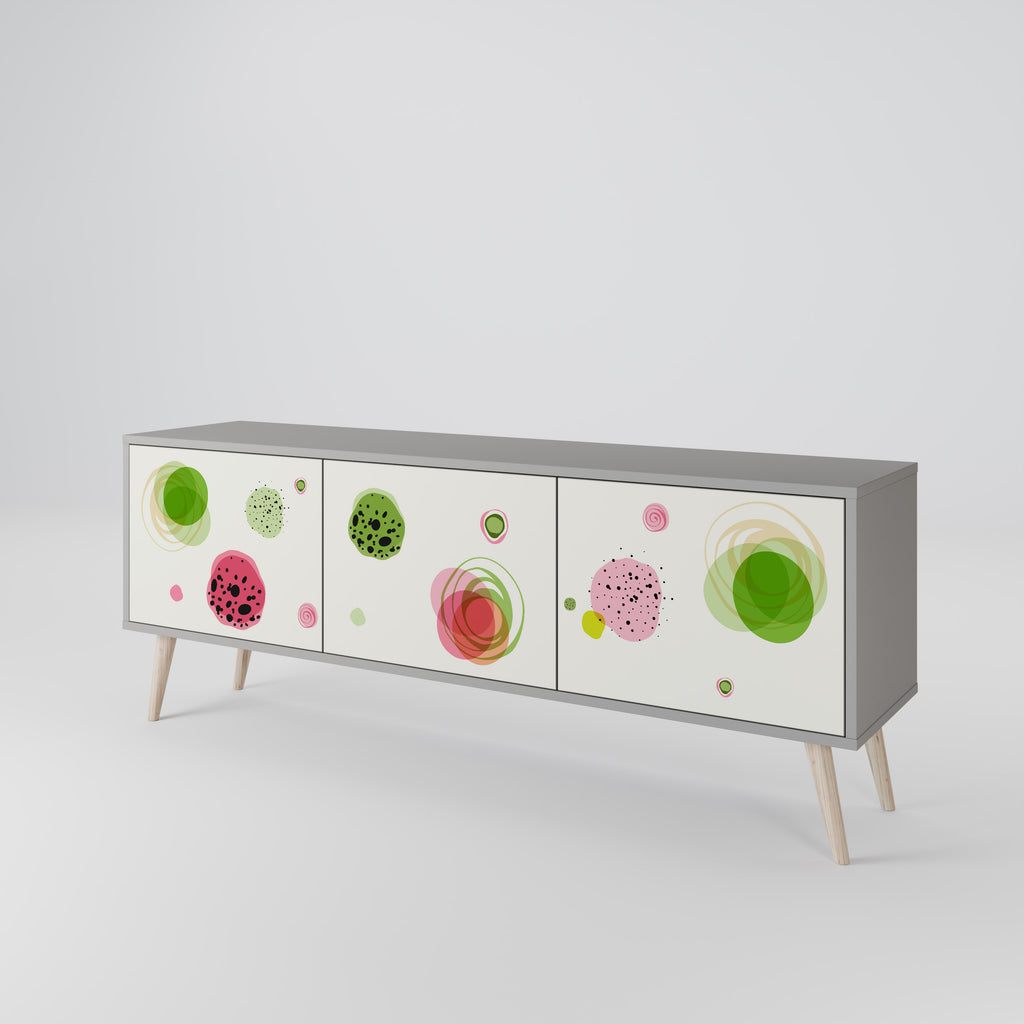 Mueble de TV COLORFUL COSMOS de 3 puertas en acabado gris
