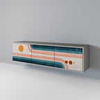 TWO HALVES Mueble de TV de 3 Puertas en Acabado Gris