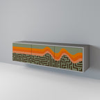 SIMPLE SOLUTIONS 3-Door TV Stand in Grey Finish