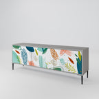 BOTANICAL HURRICANE 3-Door TV Stand in Grey Finish