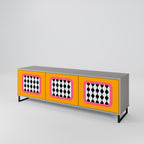 TEARS IN HEAVEN Mueble de TV de 3 Puertas en Acabado Gris