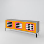 TEARS IN HEAVEN Mueble de TV de 3 Puertas en Acabado Gris