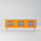 TEARS IN HEAVEN Mueble de TV de 3 Puertas en Acabado Gris