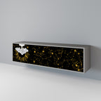 STELLAR CONSTELLATIONS Mueble de TV de 3 Puertas en Acabado Gris