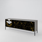 STELLAR CONSTELLATIONS Mueble de TV de 3 Puertas en Acabado Gris