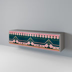 ROYAL COMPOSITION Mueble de TV de 3 Puertas en Acabado Gris