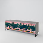 ROYAL COMPOSITION Mueble de TV de 3 Puertas en Acabado Gris