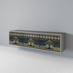 ROYAL ORDINARINESS Mueble de TV de 3 Puertas en Acabado Gris