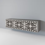 MONOCHROME NEXUS 3-Door TV Stand in Grey Finish