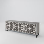 MONOCHROME NEXUS 3-Door TV Stand in Grey Finish