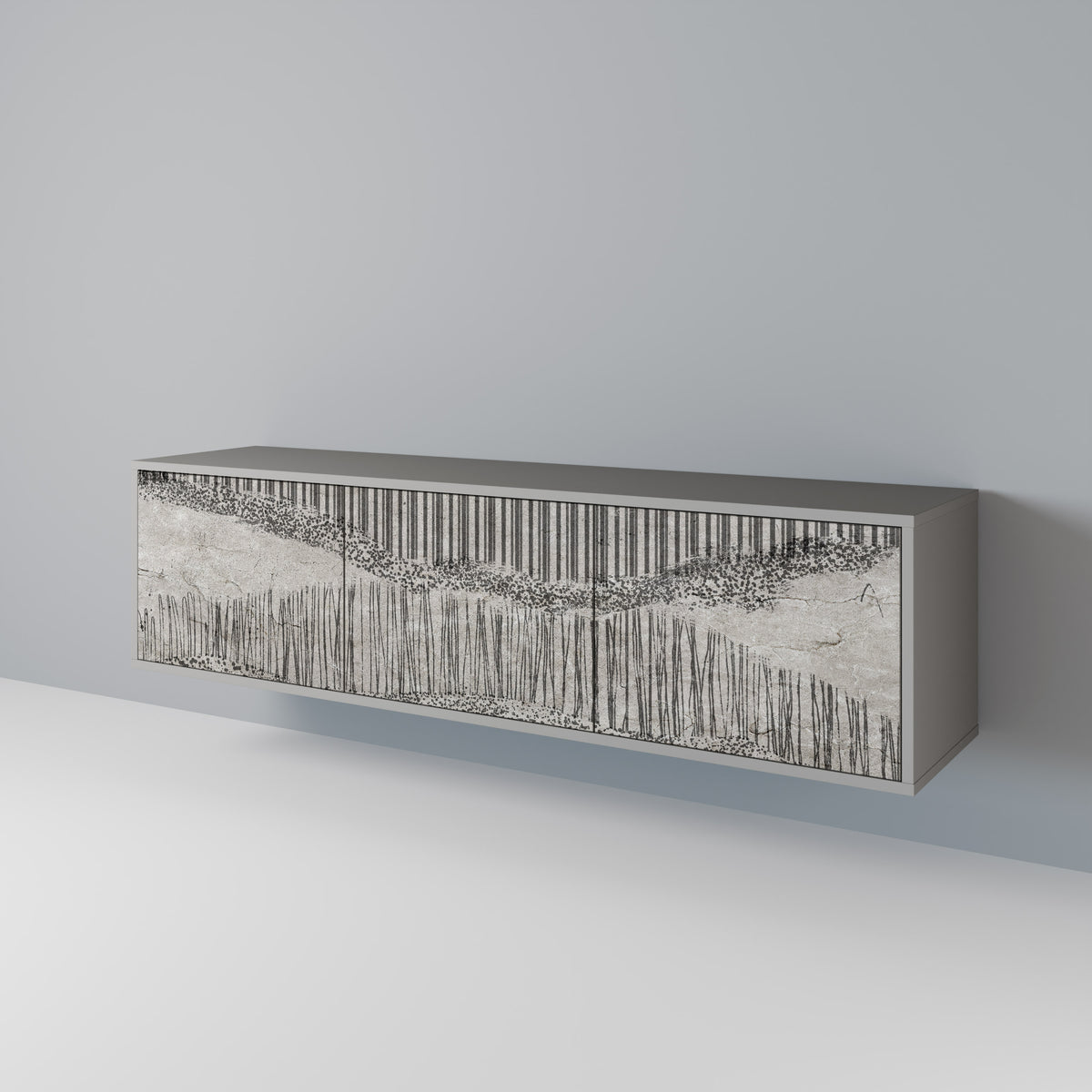 GRAIN LINES Mueble de TV de 3 Puertas