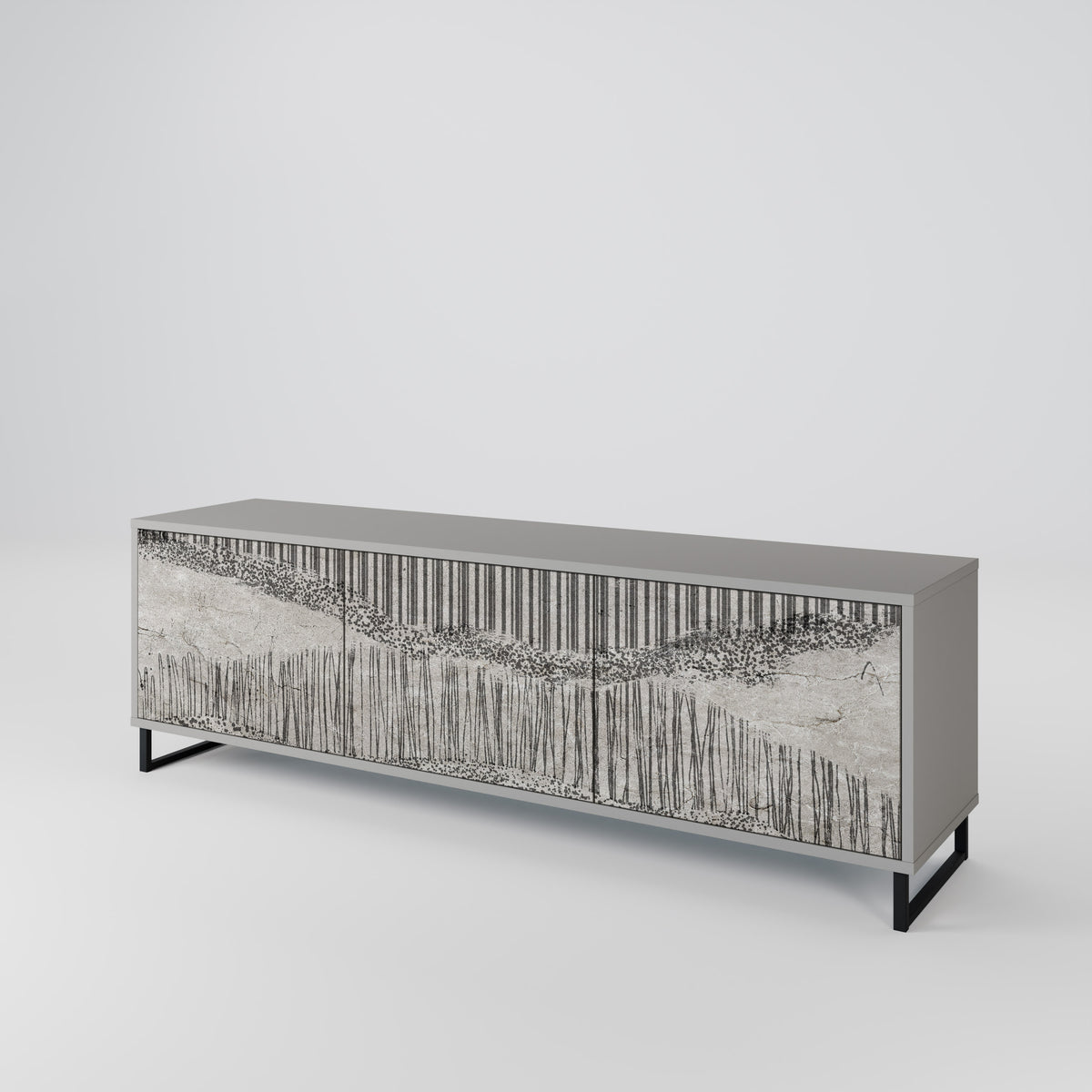 GRAIN LINES Mueble de TV de 3 Puertas