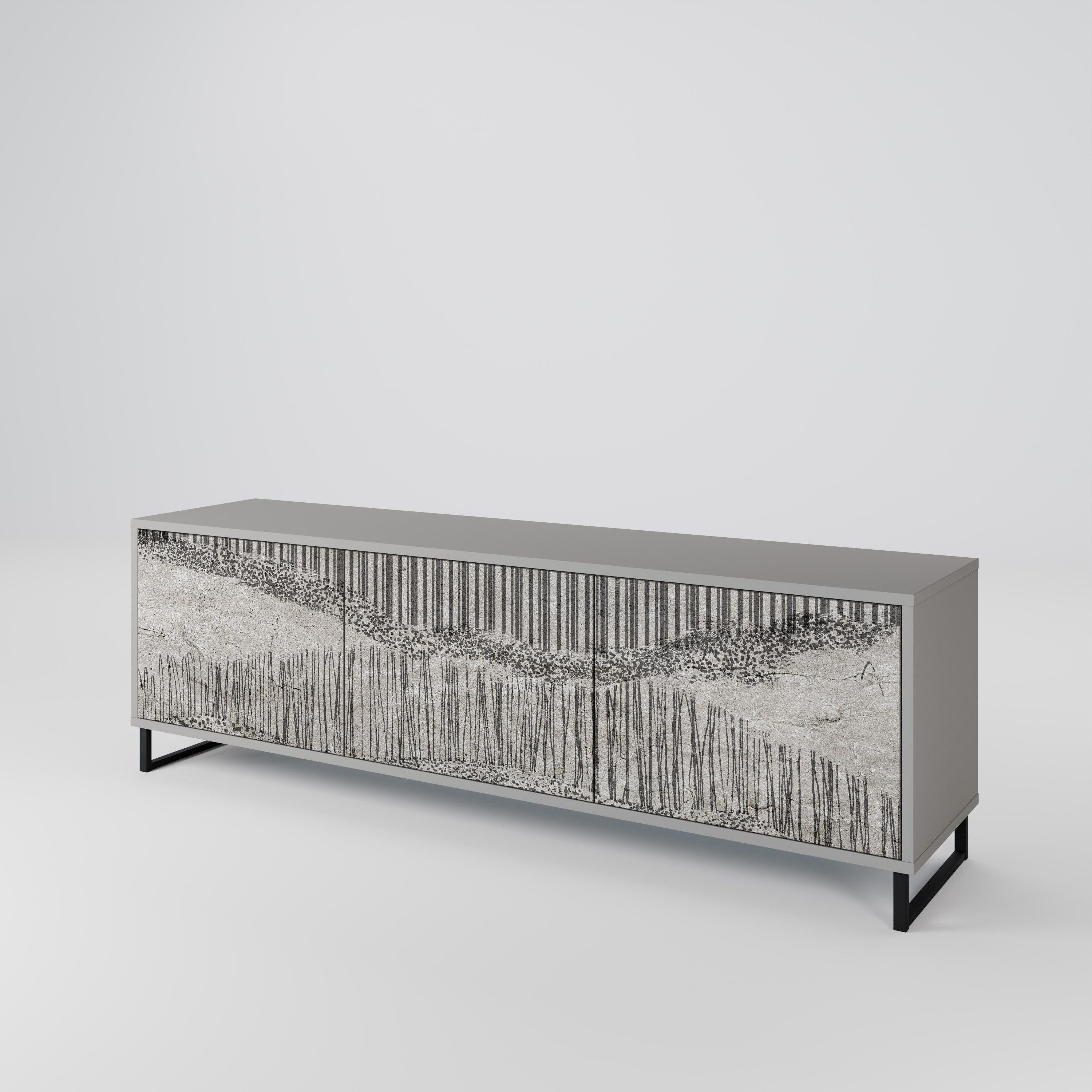GRAIN LINES Mueble de TV de 3 Puertas
