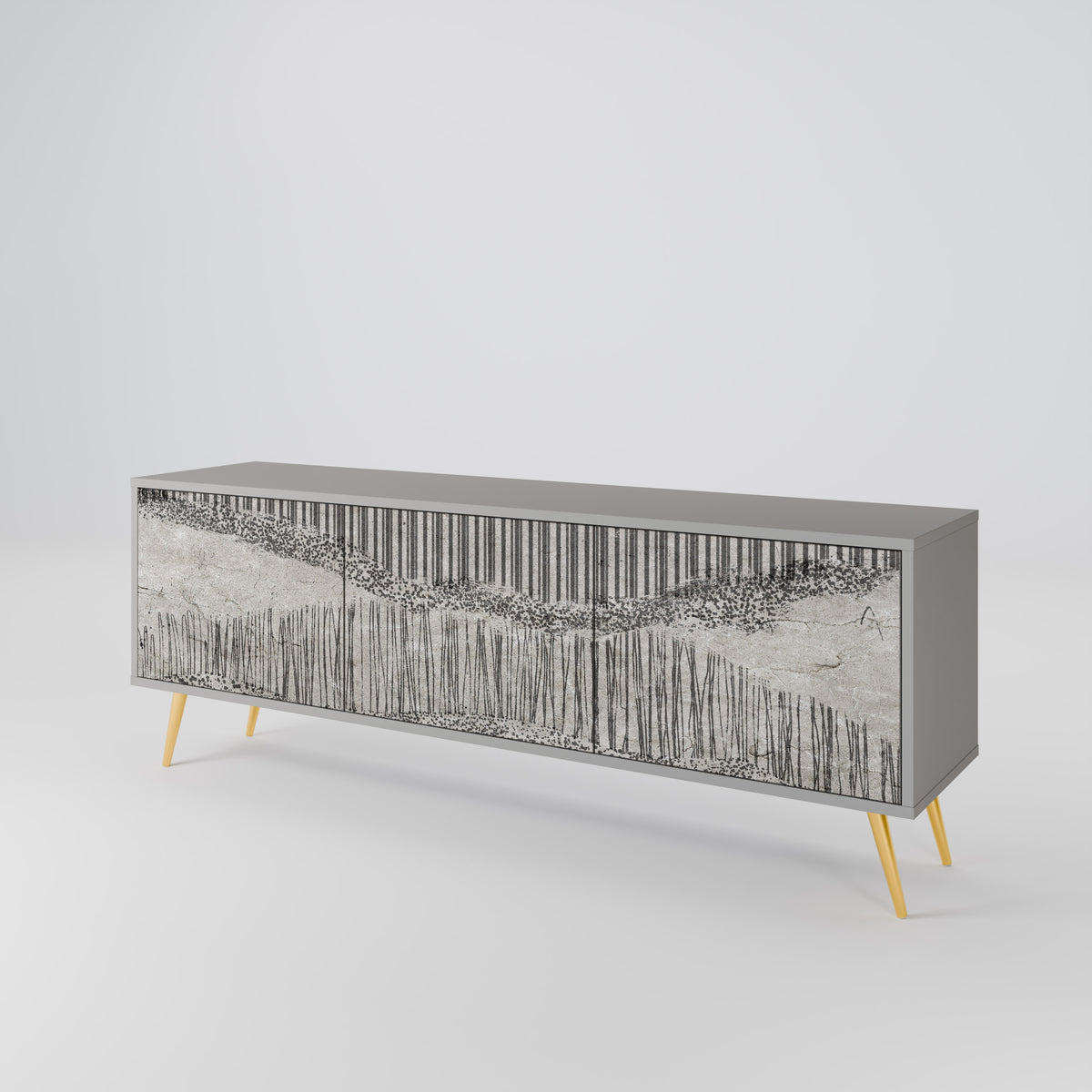GRAIN LINES Mueble de TV de 3 Puertas