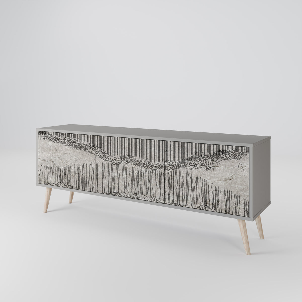 GRAIN LINES Mueble de TV de 3 Puertas