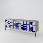 THE RIGHT PLACES Mueble de TV de 3 Puertas en Acabado Gris