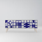 THE RIGHT PLACES Mueble de TV de 3 Puertas en Acabado Gris