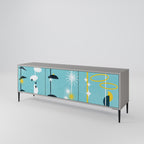 PATHS TO HAPPINESS Mueble de TV de 3 Puertas en Acabado Gris