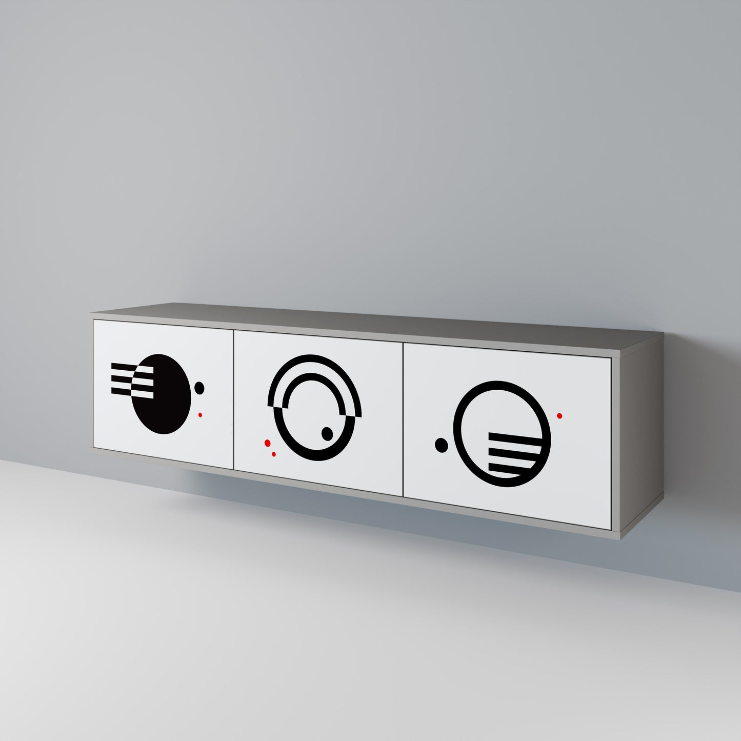 BLACK AND WHITE COMBINATION Mueble de TV de 3 Puertas