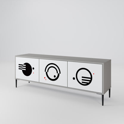 BLACK AND WHITE COMBINATION Mueble de TV de 3 Puertas