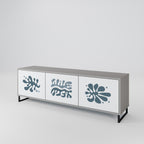 WONDERLAND VEGETATION Mueble de TV de 3 Puertas en Acabado Gris