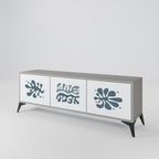 WONDERLAND VEGETATION Mueble de TV de 3 Puertas en Acabado Gris