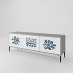 WONDERLAND VEGETATION Mueble de TV de 3 Puertas en Acabado Gris