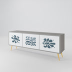 WONDERLAND VEGETATION Mueble de TV de 3 Puertas en Acabado Gris