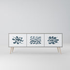 WONDERLAND VEGETATION Mueble de TV de 3 Puertas en Acabado Gris