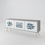 WONDERLAND VEGETATION Mueble de TV de 3 Puertas en Acabado Gris