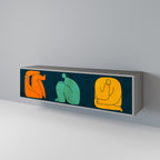 TOGETHER BUT SEPARATELY Mueble de TV de 3 Puertas en Acabado Gris