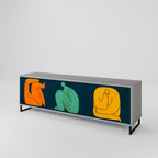 TOGETHER BUT SEPARATELY Mueble de TV de 3 Puertas en Acabado Gris