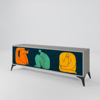 TOGETHER BUT SEPARATELY Mueble de TV de 3 Puertas en Acabado Gris