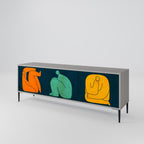 TOGETHER BUT SEPARATELY Mueble de TV de 3 Puertas en Acabado Gris