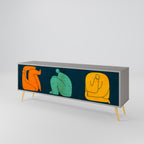 TOGETHER BUT SEPARATELY Mueble de TV de 3 Puertas en Acabado Gris