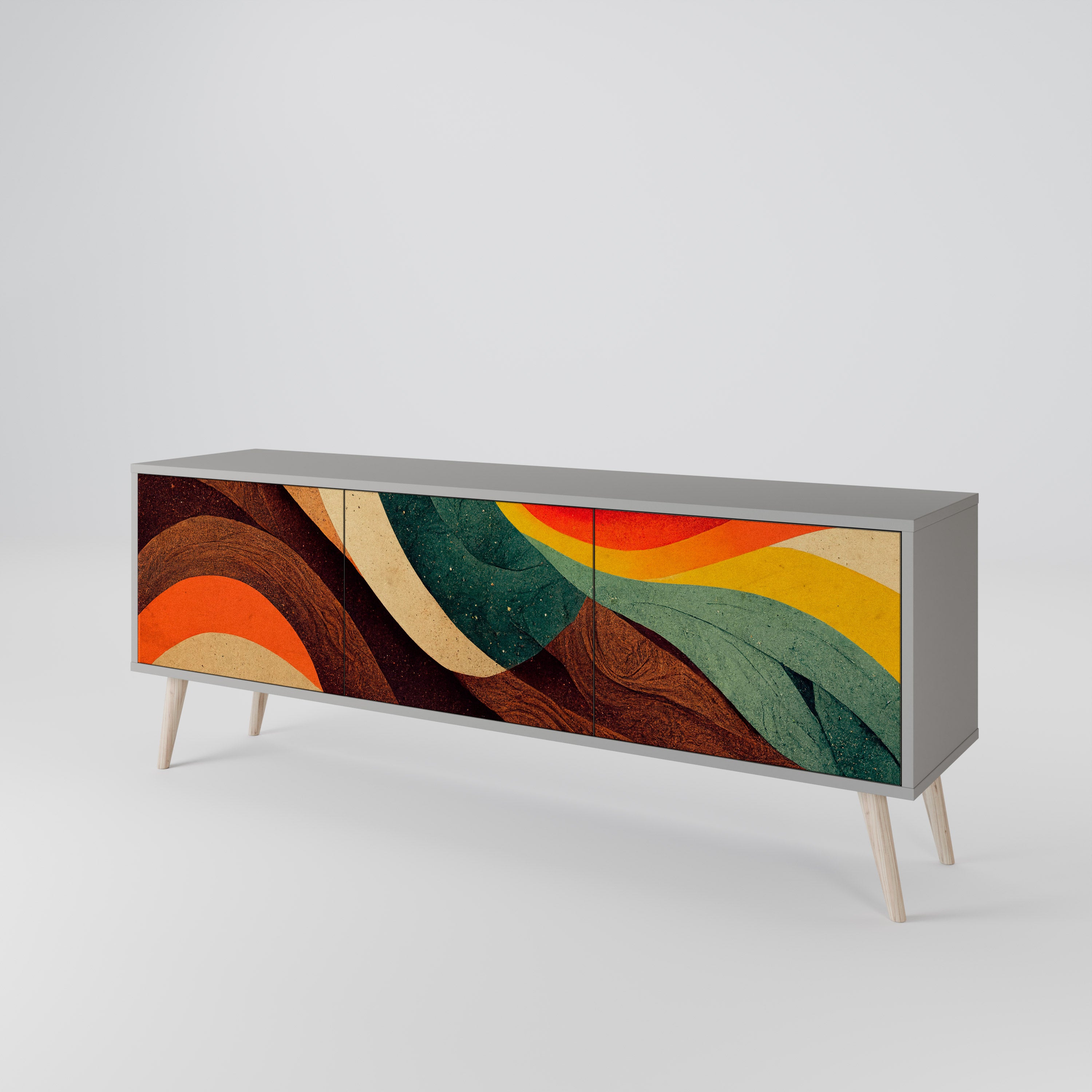 COLORFUL STRANDS Mueble de TV de 3 Puertas