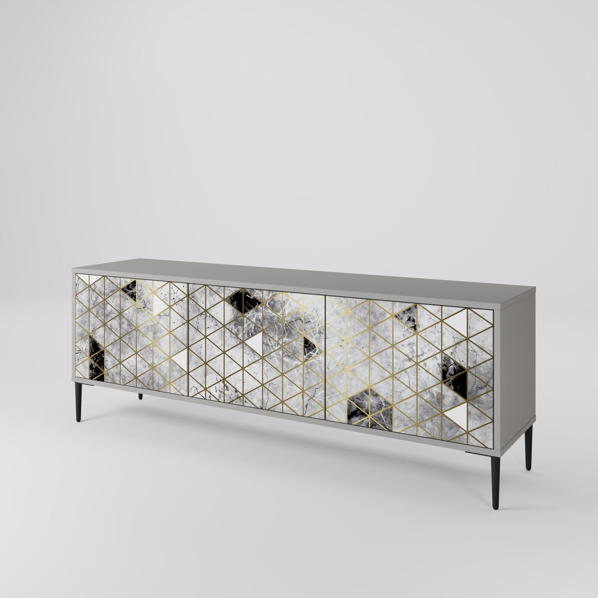 ASHEN ARIA Mueble de TV de 3 Puertas